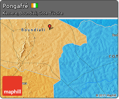 Political 3D Map of Pongafré