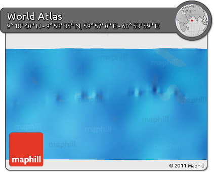 Physical 3D Map of the Area around 9° 36' 8" N, 60° 25' 29" E