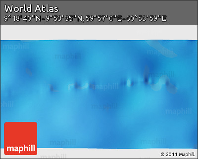 Physical 3D Map of the Area around 9° 36' 8" N, 60° 25' 29" E