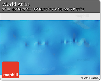 Physical 3D Map of the Area around 9° 36' 8" N, 60° 25' 29" E