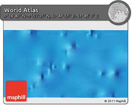Physical 3D Map of the Area around 9° 36' 8" N, 61° 16' 29" E