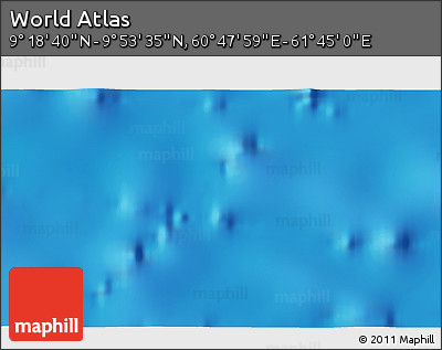Physical 3D Map of the Area around 9° 36' 8" N, 61° 16' 29" E