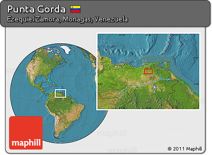Satellite Location Map of Punta Gorda