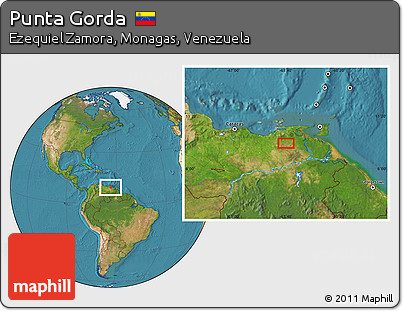 Satellite Location Map of Punta Gorda