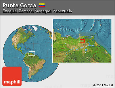Satellite Location Map of Punta Gorda
