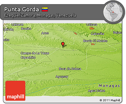 Physical Panoramic Map of Punta Gorda