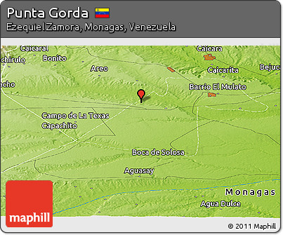 Physical Panoramic Map of Punta Gorda