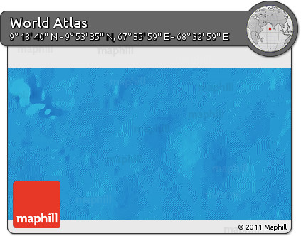 Physical 3D Map of the Area around 9° 36' 8" N, 68° 4' 29" E