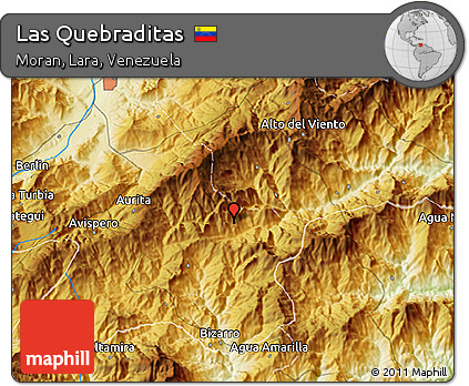 Physical 3D Map of Las Quebraditas
