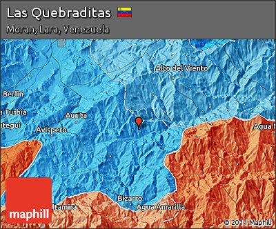 Political 3D Map of Las Quebraditas