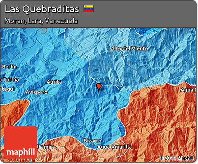 Political 3D Map of Las Quebraditas