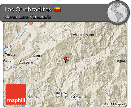 Shaded Relief 3D Map of Las Quebraditas