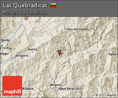 Shaded Relief 3D Map of Las Quebraditas