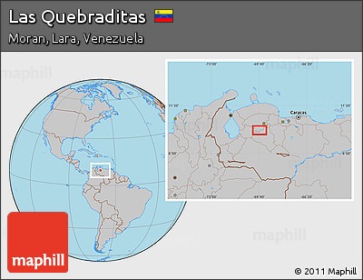 Gray Location Map of Las Quebraditas