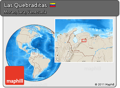 Shaded Relief Location Map of Las Quebraditas