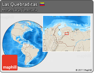 Shaded Relief Location Map of Las Quebraditas