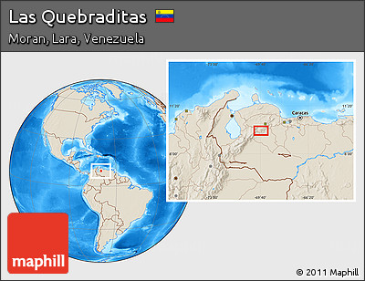 Shaded Relief Location Map of Las Quebraditas