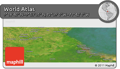 Satellite Panoramic Map of the Area around 9° 36' 8" N, 72° 10' 30" W