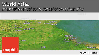 Satellite Panoramic Map of the Area around 9° 36' 8" N, 72° 10' 30" W