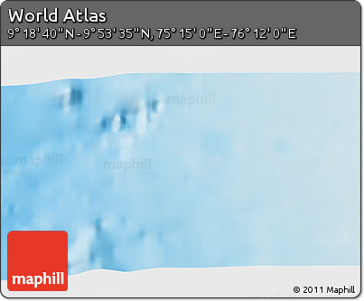 Physical 3D Map of the Area around 9° 36' 8" N, 75° 43' 29" E