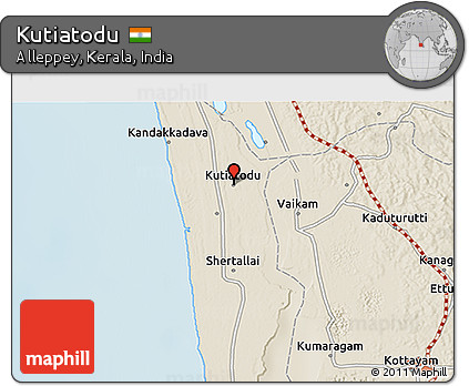 Shaded Relief 3D Map of Kutiatodu