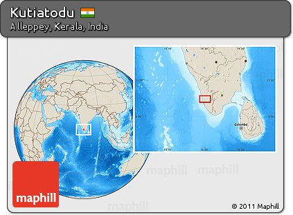 Shaded Relief Location Map of Kutiatodu