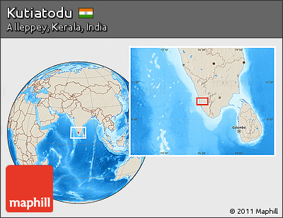Shaded Relief Location Map of Kutiatodu