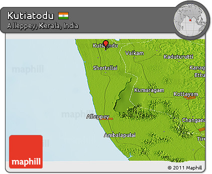Physical Panoramic Map of Kutiatodu