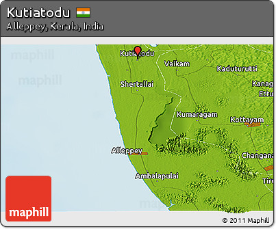 Physical Panoramic Map of Kutiatodu
