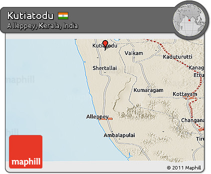 Shaded Relief Panoramic Map of Kutiatodu