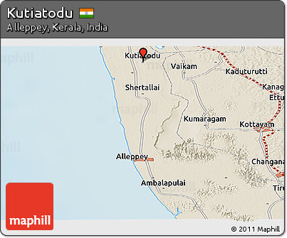 Shaded Relief Panoramic Map of Kutiatodu