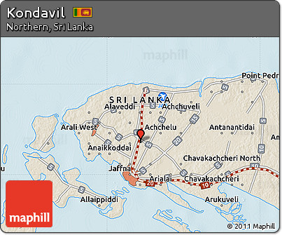 Shaded Relief Map of Kondavil