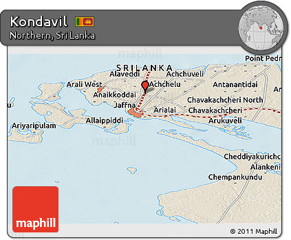 Shaded Relief Panoramic Map of Kondavil