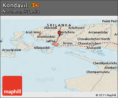 Shaded Relief Panoramic Map of Kondavil