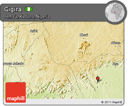 Physical 3D Map of Gigira
