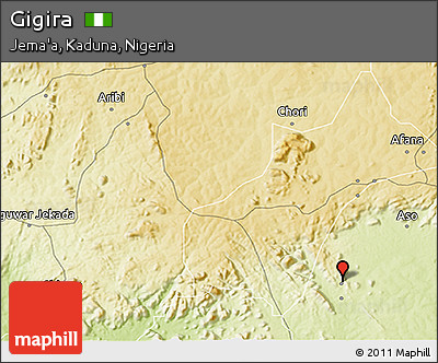 Physical 3D Map of Gigira