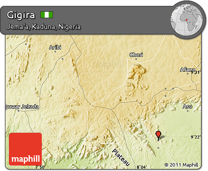 Physical Map of Gigira