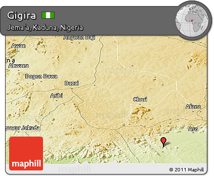 Physical Panoramic Map of Gigira