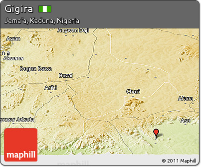 Physical Panoramic Map of Gigira