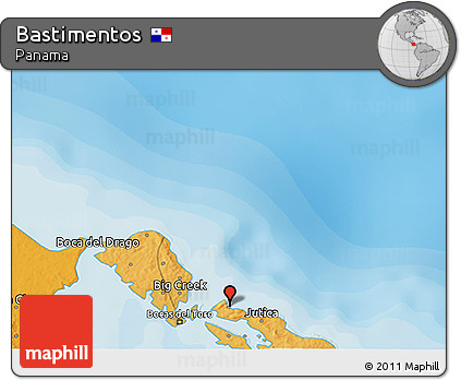 Political 3D Map of Bastimentos