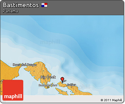 Political 3D Map of Bastimentos