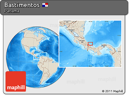 Shaded Relief Location Map of Bastimentos