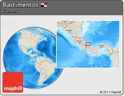 Shaded Relief Location Map of Bastimentos