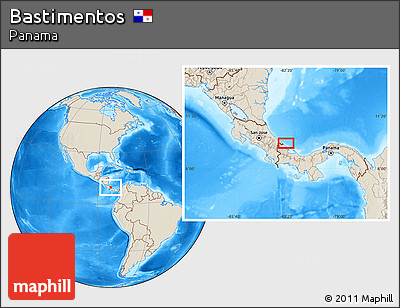 Shaded Relief Location Map of Bastimentos