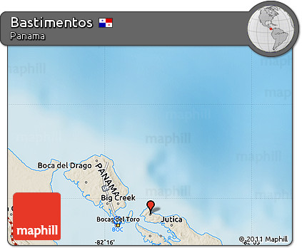 Shaded Relief Map of Bastimentos