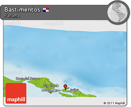 Physical Panoramic Map of Bastimentos