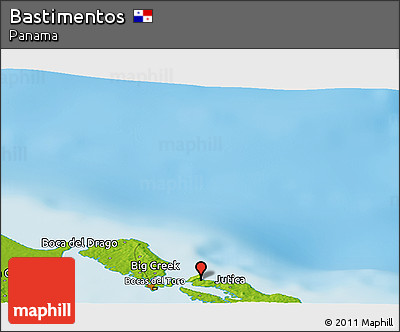 Physical Panoramic Map of Bastimentos