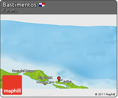 Physical Panoramic Map of Bastimentos