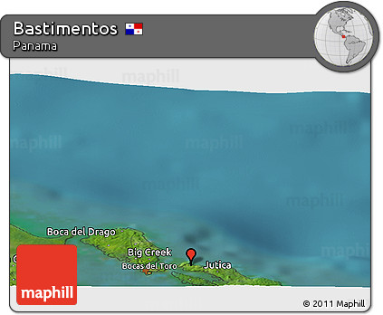 Satellite Panoramic Map of Bastimentos