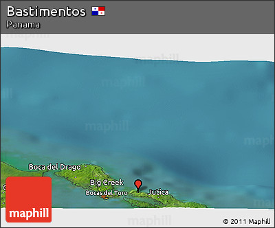Satellite Panoramic Map of Bastimentos